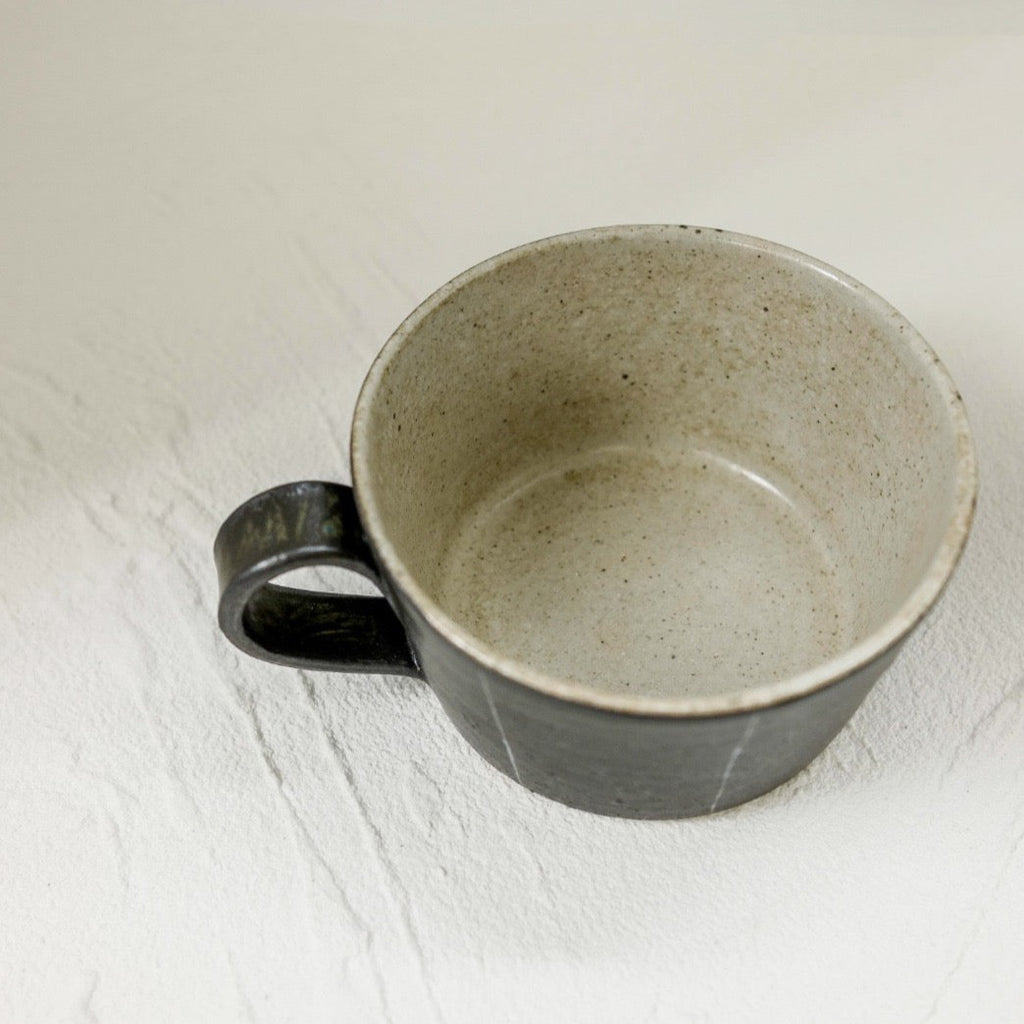 RESTFOLK 信樂燒 陶瓷線湯杯 [日本製造] (黑） x1